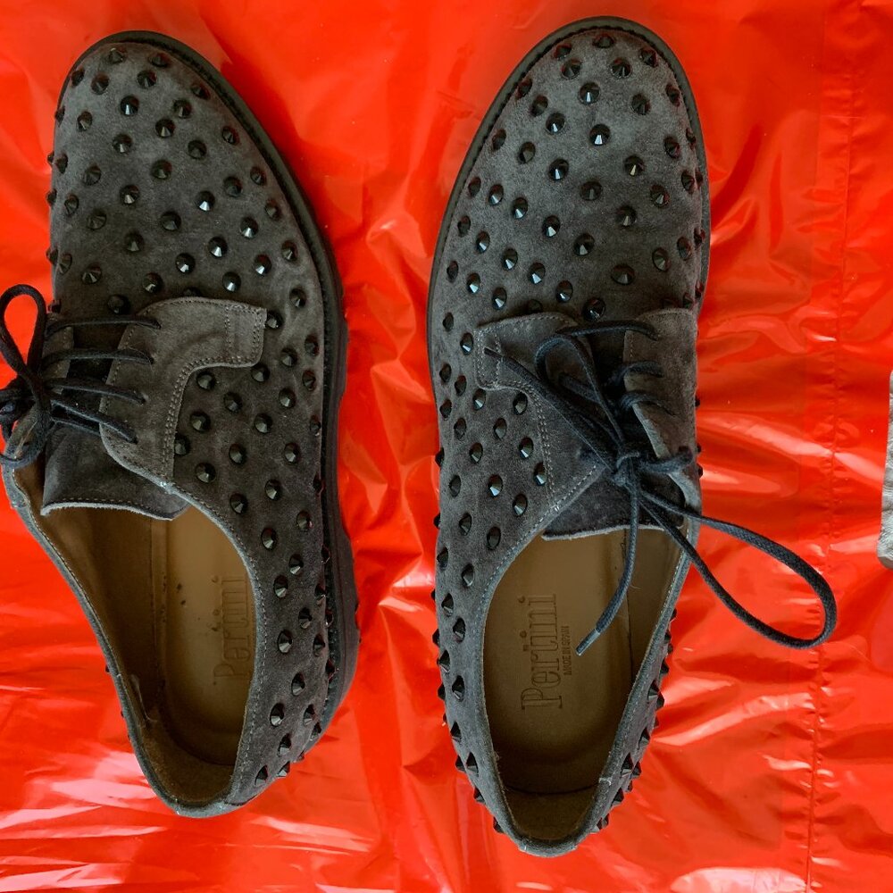 Beautiful Pertini Classic Pumps dark gray with black rhinestones Size 38
